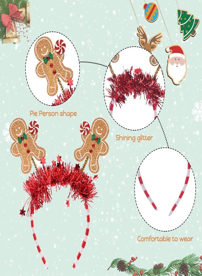 ZEYER Christmas Headbands Cute Gingerbread Man Design Headbands Party Gift Christmas Party Accessories for Women and Girls (Gingerbread Man) - Image 2