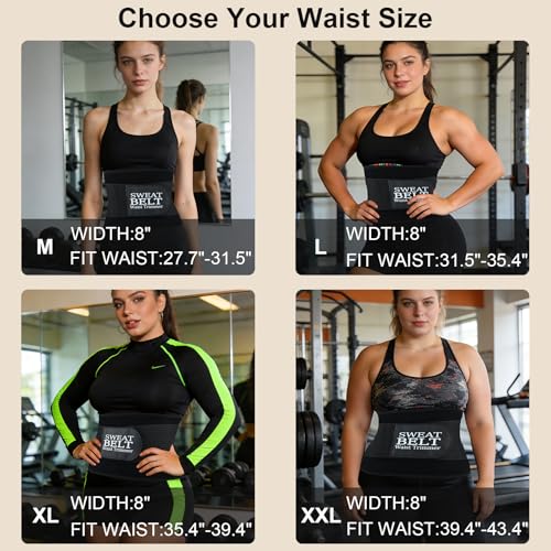 LKV Waist Trainer for Women, Waist Sweat Band, Slimming Waist Trimmer, Stomach Wrap, Body Shaper for Women Black - Image 3