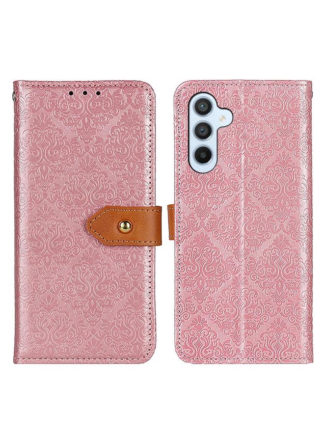 اس-توب جراب لهاتف Samsung Galaxy A56 5G، جراب جلدي منقوش بنقشة زهور أوروبية - Image 1