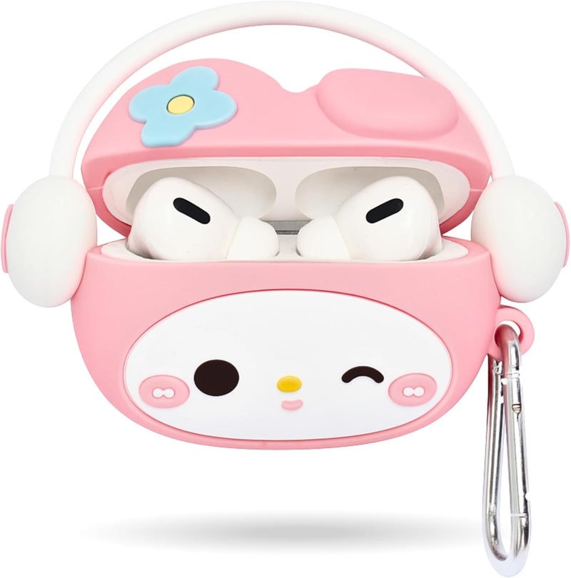 EMOH ROCED Cute AirPods Pro 3 Case Cover (2025) Kit, 3D Cartoon Kawaii Soft Silicone Protective Case for Apple AirPods Pro 3rd Generation Cover with Keychain for Women, Girls, Boys (Kitty Pink) - Image 5
