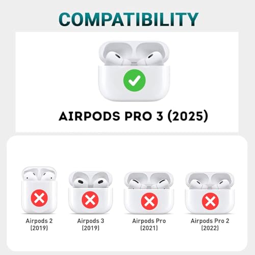 EMOH ROCED Cute AirPods Pro 3 Case Cover (2025) Kit, 3D Cartoon Kawaii Soft Silicone Protective Case for Apple AirPods Pro 3rd Generation Cover with Keychain for Women, Girls, Boys (Kitty Pink) - Image 4