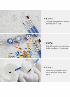 KASTWAVE DIY Paint by Numbers for Adults Kids Arts and Crafts Drawing for Toddlers With Oil Painting Brushes 16" W x 20" Canvas Wall Art Boat on The River For Home Décor  - Image 5