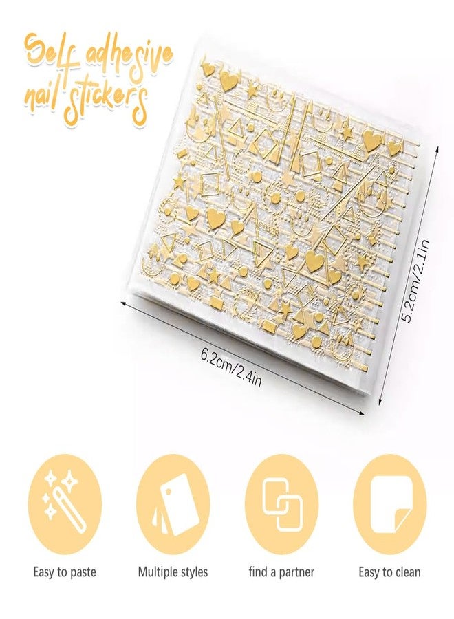 ماي كرييت ملصقات أظافر ثلاثية الأبعاد ذاتية اللصق من MAYCREATE®، 30 ورقة، بخطوط ذهبية، لتزيين الأظافر الفرنسية، بنمط الخطوط والموجات، مستلزمات مانيكير نسائية، 60 قطعة - Image 3