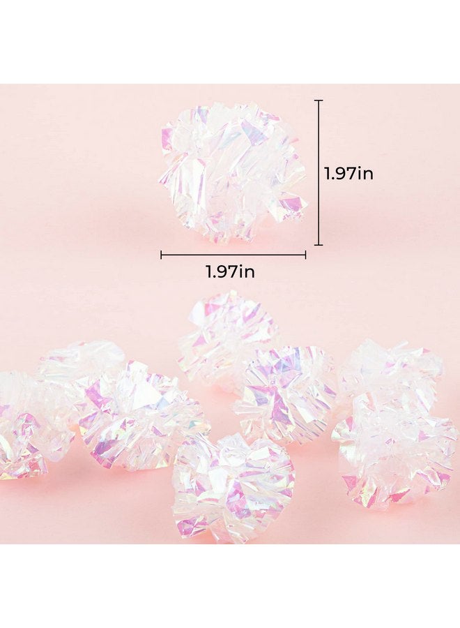 AUEAR, 20 Pack Dye Free Cat Crinkle Balls 2" Mylar Crinkle Balls Sounds Shiny Kitty Glitter Balls for Cats - Image 3