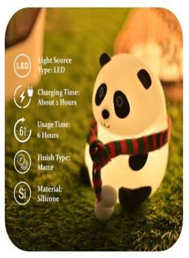 Riveira Kids Night Light, Panda Gifts for Women, Silicone LED Lamp, USB Rechargeable, Touch Senser, Portable Baby Night Light for Nursery, Cute Nightlight for Boys Toddler Girl - Image 3