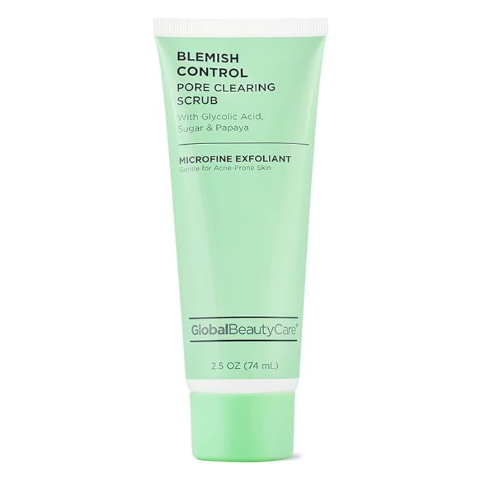 Global Beauty Care Blemish Control Skincare 4-Piece Kit- Facial Cleanser (2.5oz), & Scrub (2.5oz), Spot Treatment (0.5oz) & Facial Moisturizer (1.7oz)– Retinol, Vitamin C, Hyaluronic & Glycolic Acid - Image 3