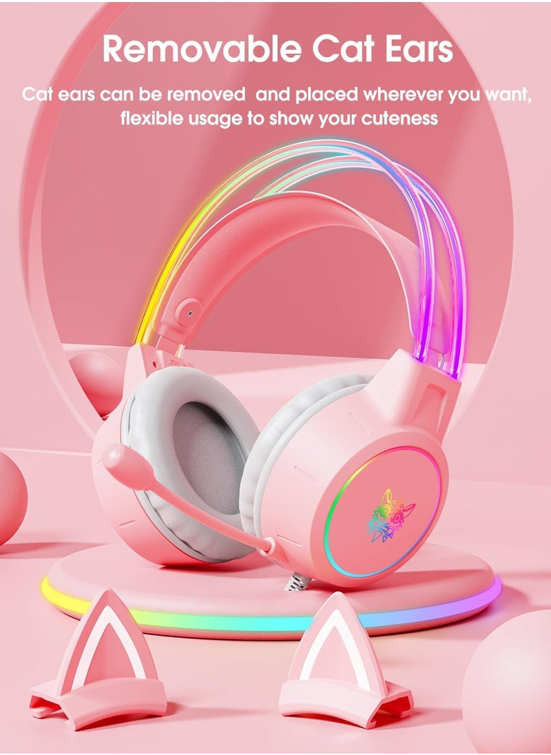 onikuma X15 Pro Wired Gaming Headphones with RGB LED Light 7.1 Surround Stereo Music Headset for Compute PC Gamer  - Image 3
