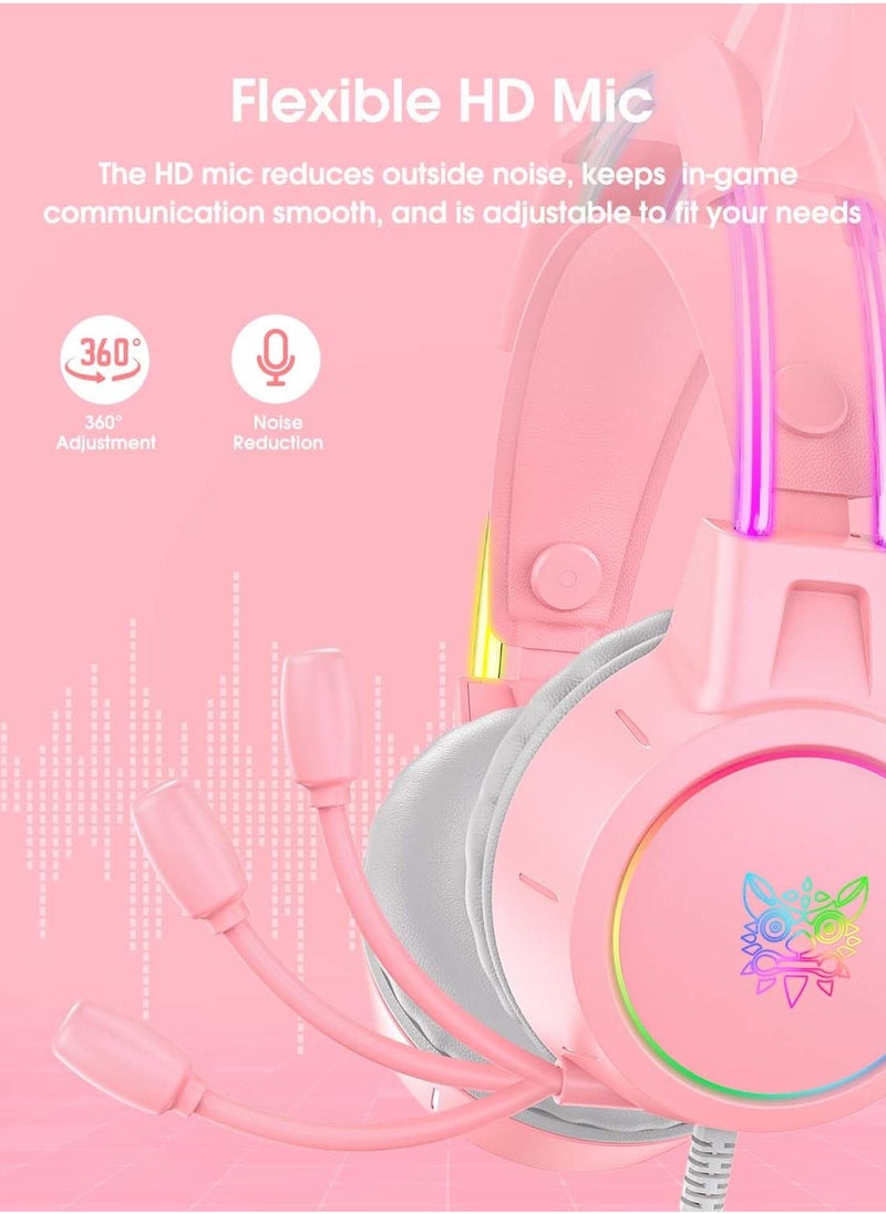 onikuma X15 Pro Wired Gaming Headphones with RGB LED Light 7.1 Surround Stereo Music Headset for Compute PC Gamer  - Image 5