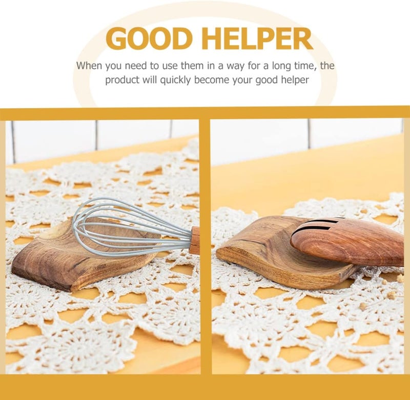Heat Resistant Wooden Spoon Rest Ladle Holder Acacia Wood Kitchen Tableware Storage Rack for Cooking Utensil Organization - Image 3