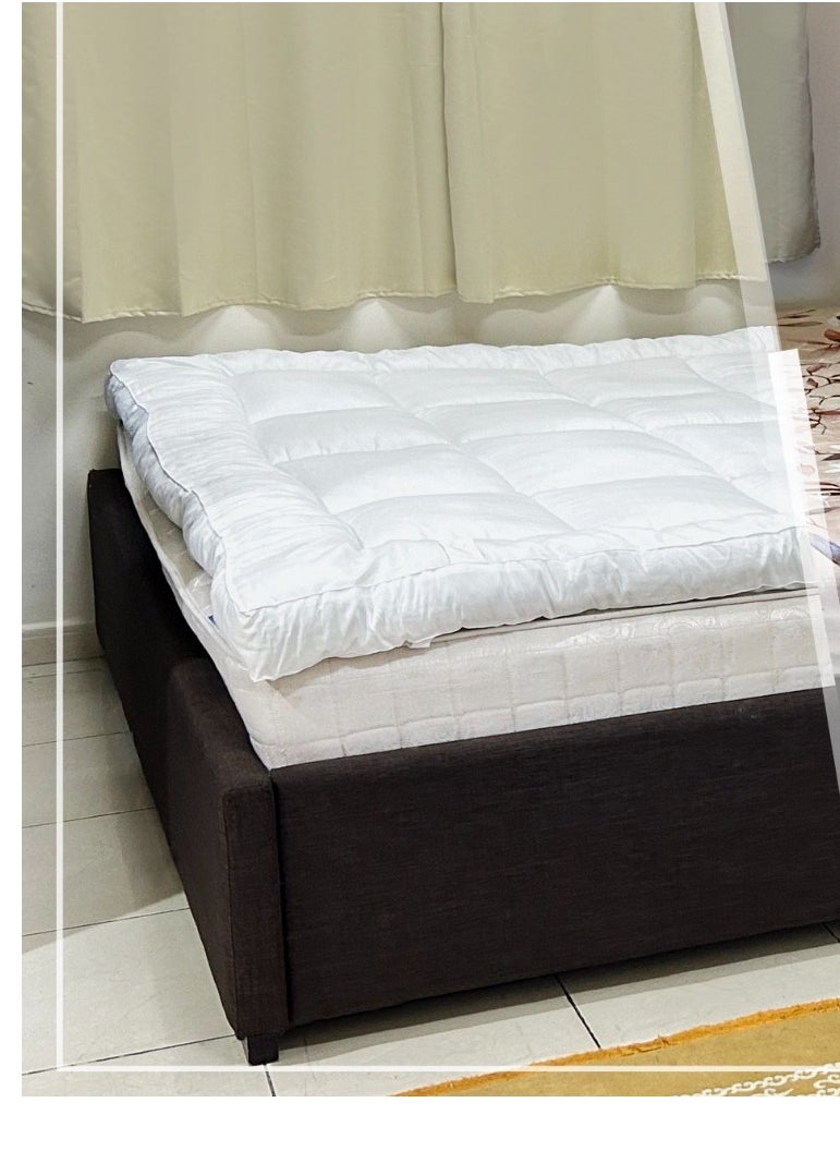 Fluffy Panda Beddings Fluffy Panda Mattress Topper, Size 180x200 cm, 1000 gsm Polyester Fiber Filling, 10cm thick mattress topper, Microfiber Fabric  - Image 4
