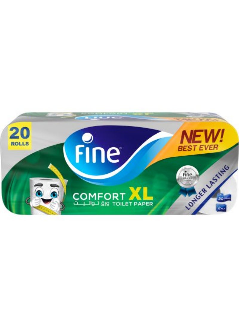 Fine Toilet Paper Fine Comfort Xl 250 Sheets, 2 Ply 20 Rolls