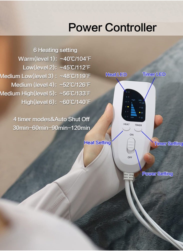 Joshberg - Electric Heating Pads for Back, Shoulders, Abdomen, Legs, Arms, Pain Muscle Pain Relieve with Heat Setting Dry Moist Heat Option 30*60cm - Image 1
