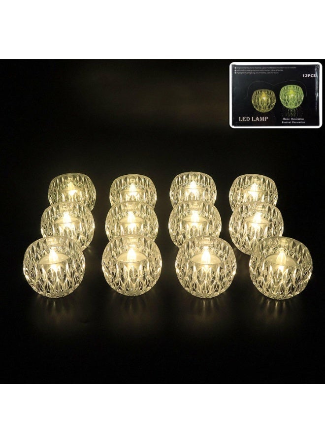 زوبا شمعة ديكور LED كريستال مضيئة بدون لهب بتصميم كريستالي فاخر – إضاءة دافئة رومانسية وآمنة تشبه الشموع الحقيقية مثالية للمنزل والمناسبات والديكور العصري (12 قطعه) - Image 5