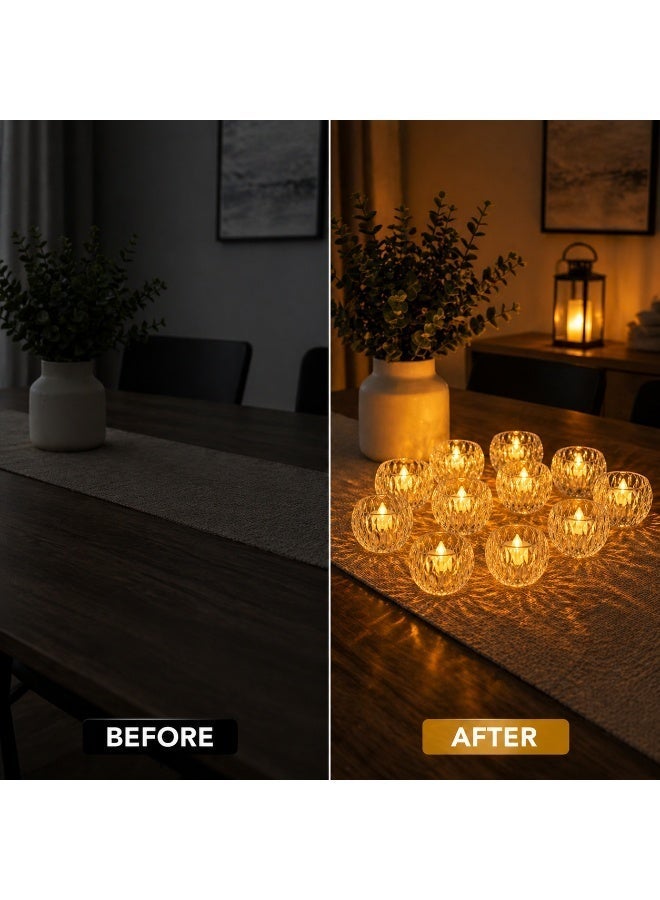 زوبا شمعة ديكور LED كريستال مضيئة بدون لهب بتصميم كريستالي فاخر – إضاءة دافئة رومانسية وآمنة تشبه الشموع الحقيقية مثالية للمنزل والمناسبات والديكور العصري (12 قطعه) - Image 2