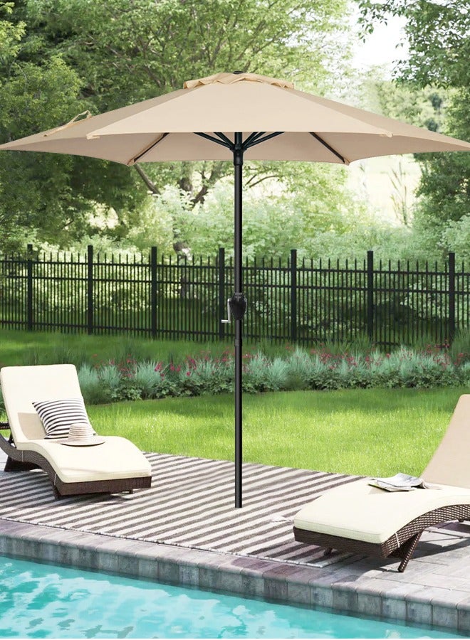 Snooe Outdoor Umbrella Steel Pole UPF50+ Protection Large Sun Shade Balcony Parasol for Outdoor Garden Backyard, Umbrella without base - Image 3