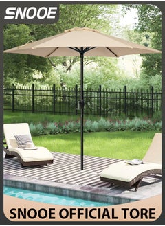 Snooe Outdoor Umbrella Steel Pole UPF50+ Protection Large Sun Shade Balcony Parasol for Outdoor Garden Backyard, Umbrella without base  - Image 1