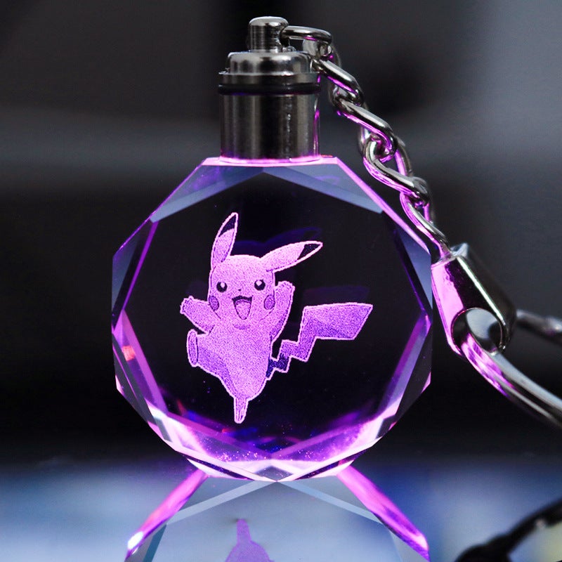 Pendant Keychain Peripheral Luminous Crystal Gift Can Be Engraved - Image 1