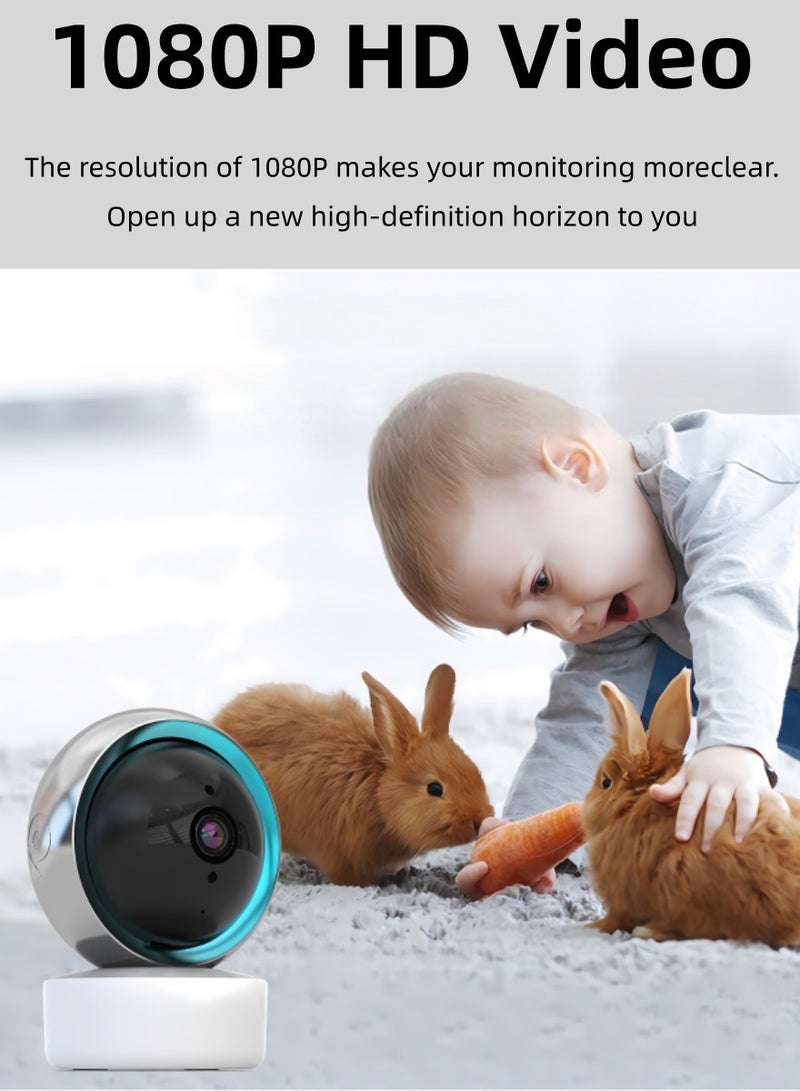 Generic WiFi Wireless Security Camera, 360° PTZ Camera - 1080P HD, Smart Tracking, Two-Way Talk, Baby Monitor, Night Vision, Alarm Push, TF & Cloud Storage, Multi-User Live View, Fast Install,Suitable for Home, Office - Image 2
