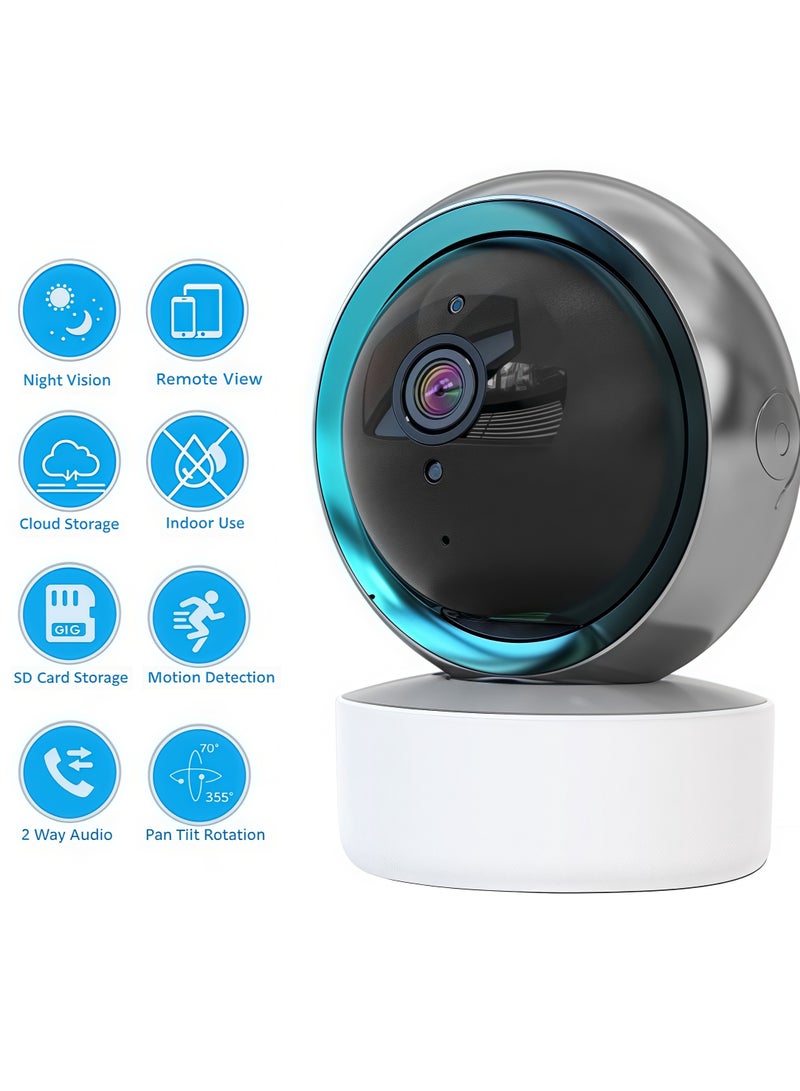 Generic WiFi Wireless Security Camera, 360° PTZ Camera - 1080P HD, Smart Tracking, Two-Way Talk, Baby Monitor, Night Vision, Alarm Push, TF & Cloud Storage, Multi-User Live View, Fast Install,Suitable for Home, Office - Image 3