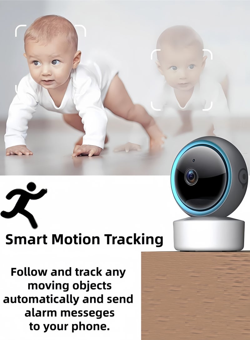Generic WiFi Wireless Security Camera, 360° PTZ Camera - 1080P HD, Smart Tracking, Two-Way Talk, Baby Monitor, Night Vision, Alarm Push, TF & Cloud Storage, Multi-User Live View, Fast Install,Suitable for Home, Office - Image 4