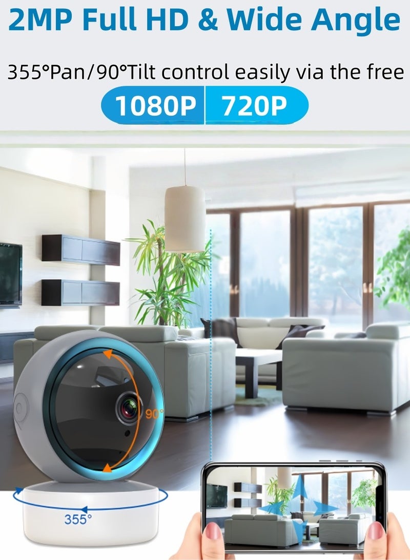 Generic WiFi Wireless Security Camera, 360° PTZ Camera - 1080P HD, Smart Tracking, Two-Way Talk, Baby Monitor, Night Vision, Alarm Push, TF & Cloud Storage, Multi-User Live View, Fast Install,Suitable for Home, Office - Image 5