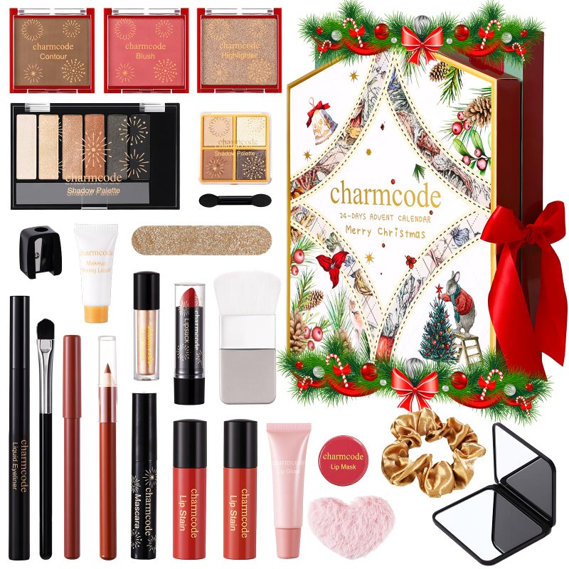 CHARMCODE Makeup Advent Calendar 2025 24 Days Christmas Countdown Calendar Gift Set for Adult Women Teen Girls Xmas Holiday Beauty Cosmetic Surprise Make up Kit for Women Full Kit - Image 2