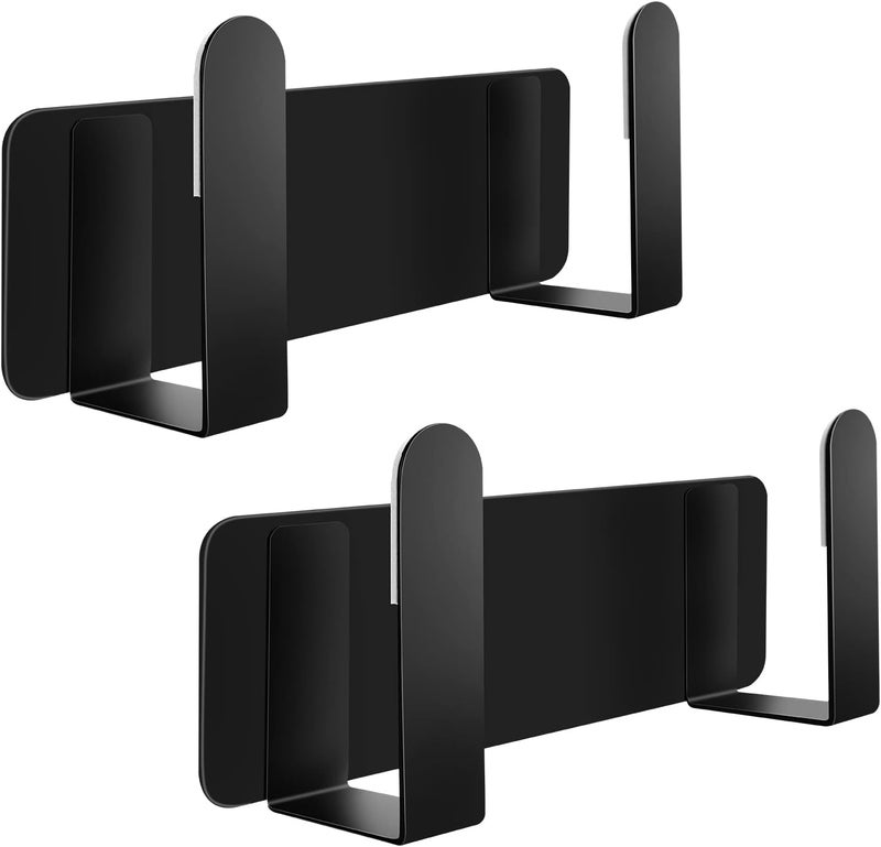 YOUGRIDDA Pot Lid Rack, Wall Mounted 304 Stainless Steel Pan Lid Organizer Holder, Self Adhesive, Kitchen Cooking Utensil Tool (Black, Set of 2) - Image 1