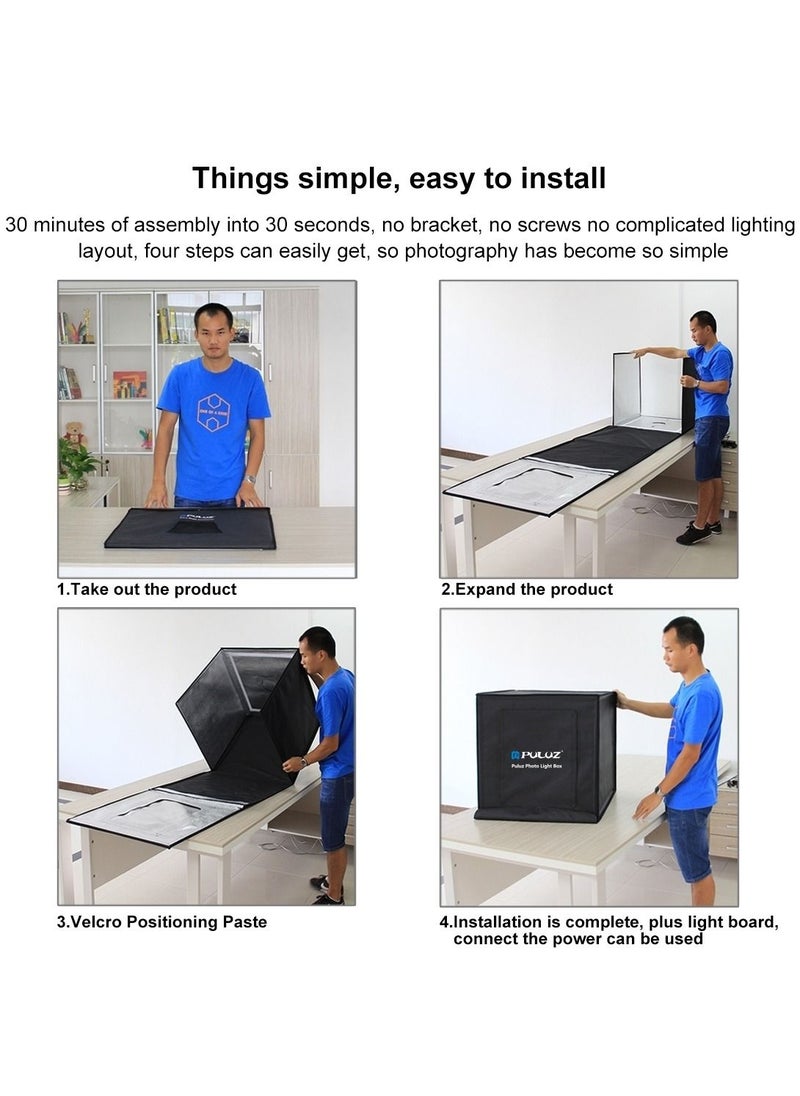 PULUZ - Portable Photo Studio Light Box 60 x 60 x 60 cm Photography Tent Kit with 6 Removable Backdrops - Image 1