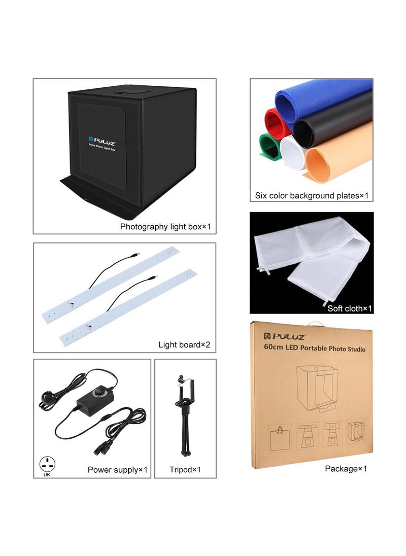 PULUZ - Portable Photo Studio Light Box 60 x 60 x 60 cm Photography Tent Kit with 6 Removable Backdrops - Image 1