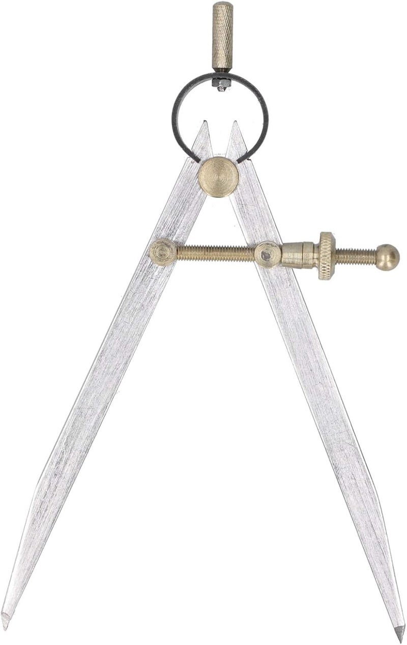 Spacing Gauge Adjustable Wing Divider, Leather Craft Drawing Compasses, Professional Carbon Steel Brass Tool with Quick Nuts, 4in/6in/8in Sizes for Woodworking, Arc Drawing and Edg (6") - Image 1