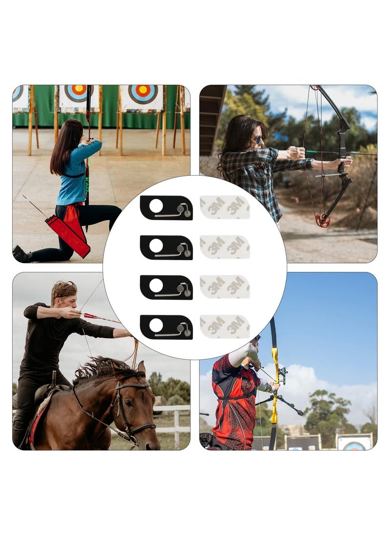 RATSAW - Pack of 4 Archery Arrow Rest Archery Magnetic Metal Arrow Rest with Adhesive Tape for Recurve Bow Training Targeting Hunting Accessory - Image 1