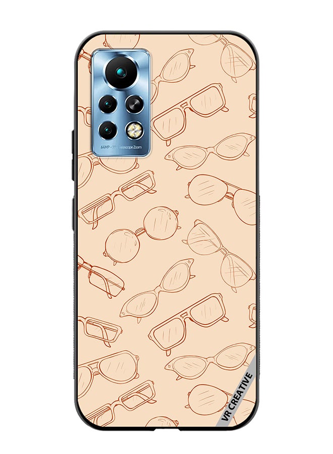 VR CREATIVE Protective Case Cover For Infinix Note 11 Pro Sketch Eyeglasses Design Multicolour - Image 1