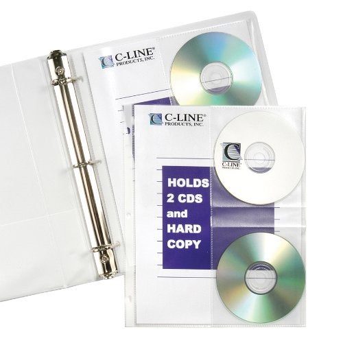 C-Line صفحات مجلد حلقة C-Line للأقراص المضغوطة / الوثائق، 8.5 × 11 بوصة، 10 في العبوة (61747) - Image 2
