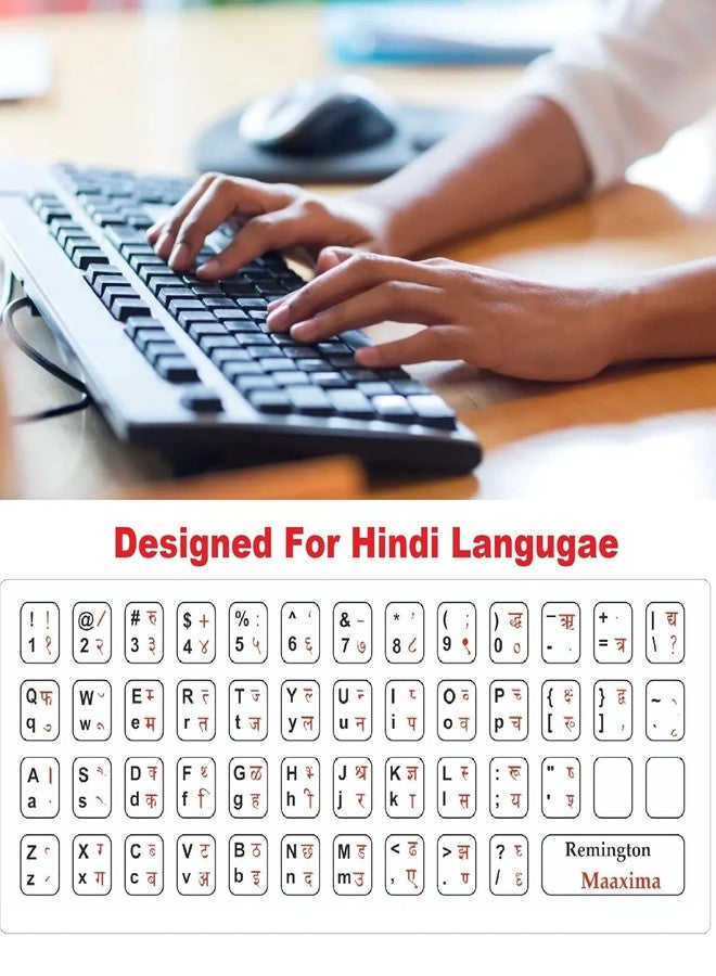 Red Champion Hindi-English Typing Keyboard Stickers | Waterproof, Durable Stickers for Desktop & Laptop Keyboards | Made in India | Pack of 10 - Image 5