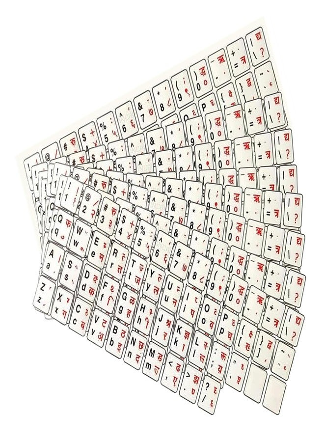 Red Champion Hindi-English Typing Keyboard Stickers | Waterproof, Durable Stickers for Desktop & Laptop Keyboards | Made in India | Pack of 10 - Image 1