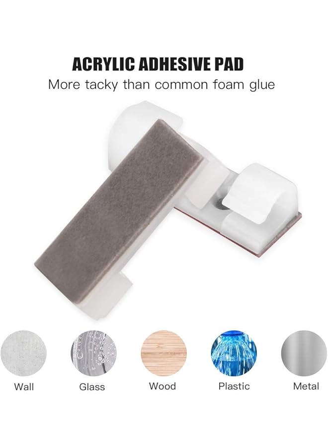 إيروريكس 30 قطعة من مشابك الكابلات القوية ذاتية اللصق مع مسامير مشابك إدارة الكابلات للتلفزيون والكمبيوتر الشخصي وحامل الأسلاك وربطات التثبيت اللاصقة ومشابك تنظيم إدارة الكابلات البلاستيكية المستديرة للمكتب باللون الأبيض - Image 3