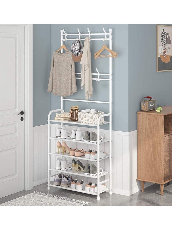 NKX 5 Tier Home Entryway Multi Functional Shoe And Hat Rack - Image 1