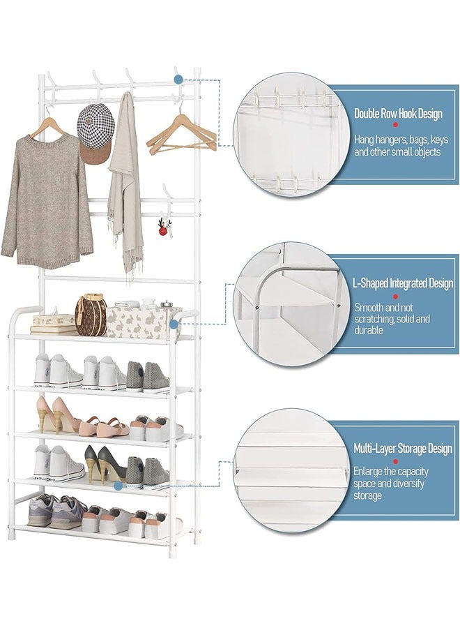 NKX 5 Tier Home Entryway Multi Functional Shoe And Hat Rack - Image 3