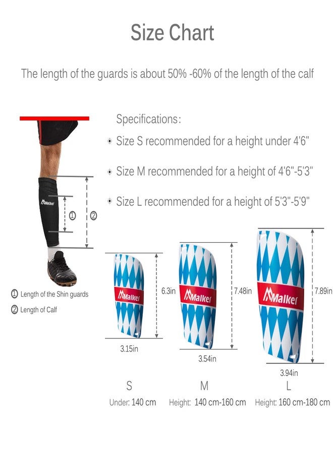 Malker Soccer Shin Guards for Kids Youth Adults Shin Guards Pads with Lower Leg Sleeves, Lightweight and Compact, Protective Soccer Equipment (White L) - Image 5