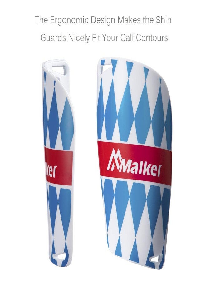 Malker Soccer Shin Guards for Kids Youth Adults Shin Guards Pads with Lower Leg Sleeves, Lightweight and Compact, Protective Soccer Equipment (White L) - Image 2