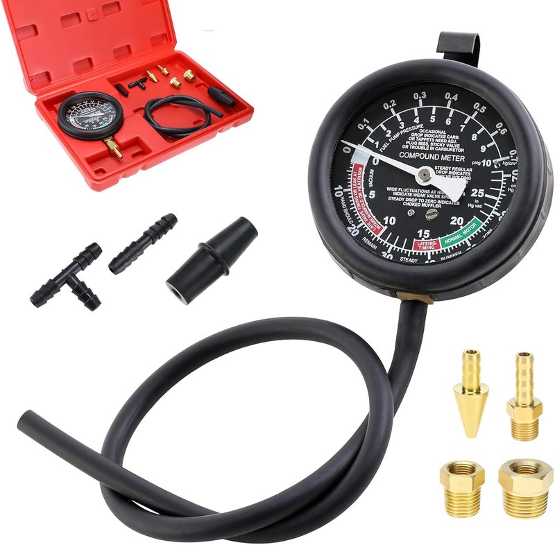 FreeTec Fuel Pump & Vacuum Tester Carburetor Valve Pressure Tester Gauge Kit for Cars and Trucks - Image 4