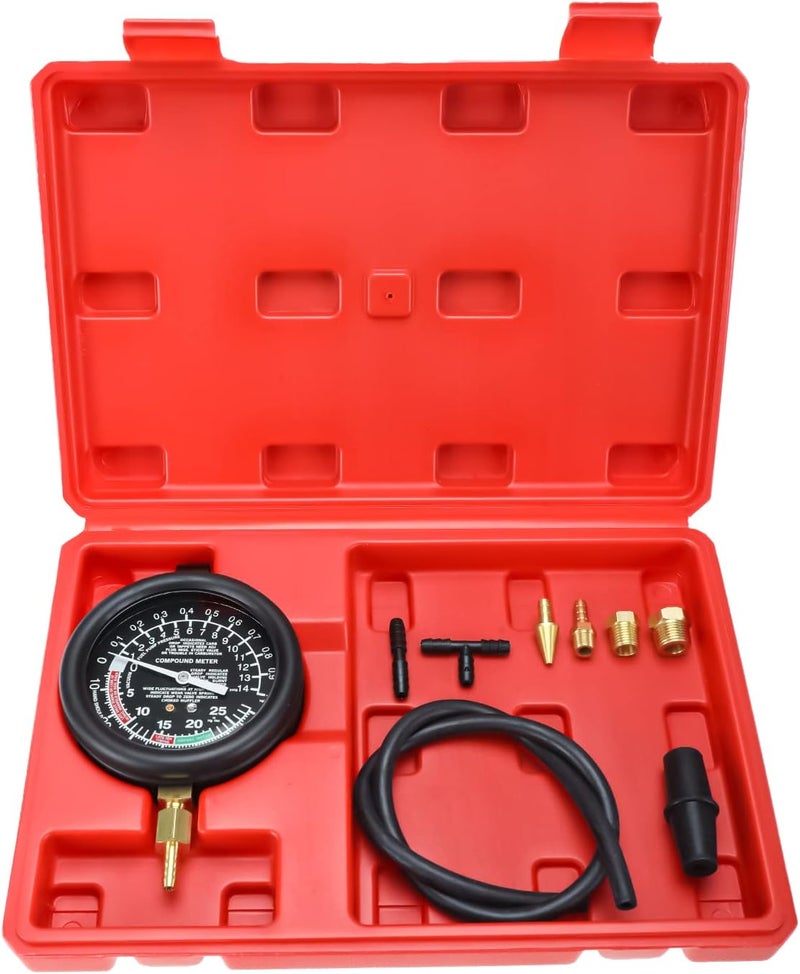 FreeTec Fuel Pump & Vacuum Tester Carburetor Valve Pressure Tester Gauge Kit for Cars and Trucks - Image 1
