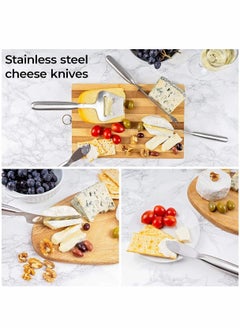 Excefore Cheese Knife Set with Handle Steel Stainless Include Cheese Wire Cutter, Cheese Spreader, Cheese Slicer and 4 Holes Cheese Knife…  - Image 5