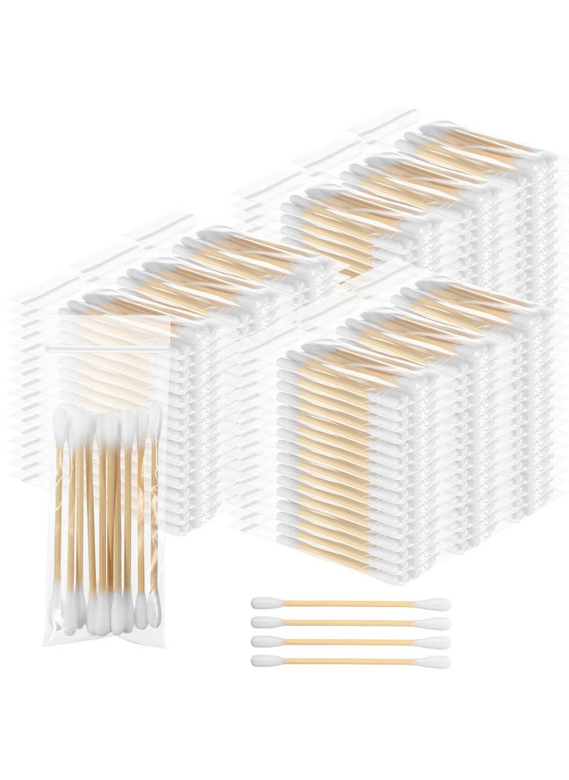 Demissle - Demissle 60 Pack Cotton Swabs Travel Size, 10 Pcs Per Pack Individually Wrapped Cotton Swab Double Tipped Wooden Sticks for Ear Make up Hotel Toiletries Essentials Supplies - Image 1