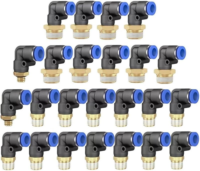 تركيب الكوع الهوائي PL8 03 توصيل بالضغط لربط أنابيب الهواء من النحاس والبلاستيك - Image 1