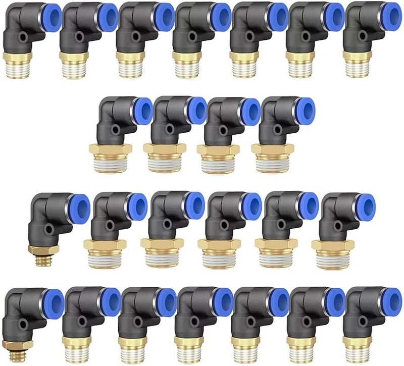 تركيب الكوع الهوائي PL8 03 توصيل بالضغط لربط أنابيب الهواء من النحاس والبلاستيك - Image 4