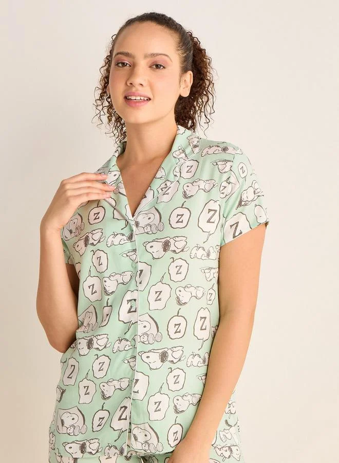 سبلاش فيڤ طقم بيجاما وقميص بطبعة سنوبي