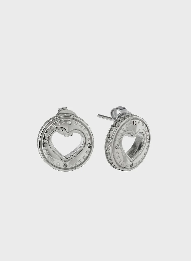 GUESS Rolling Heart Stud Earrings