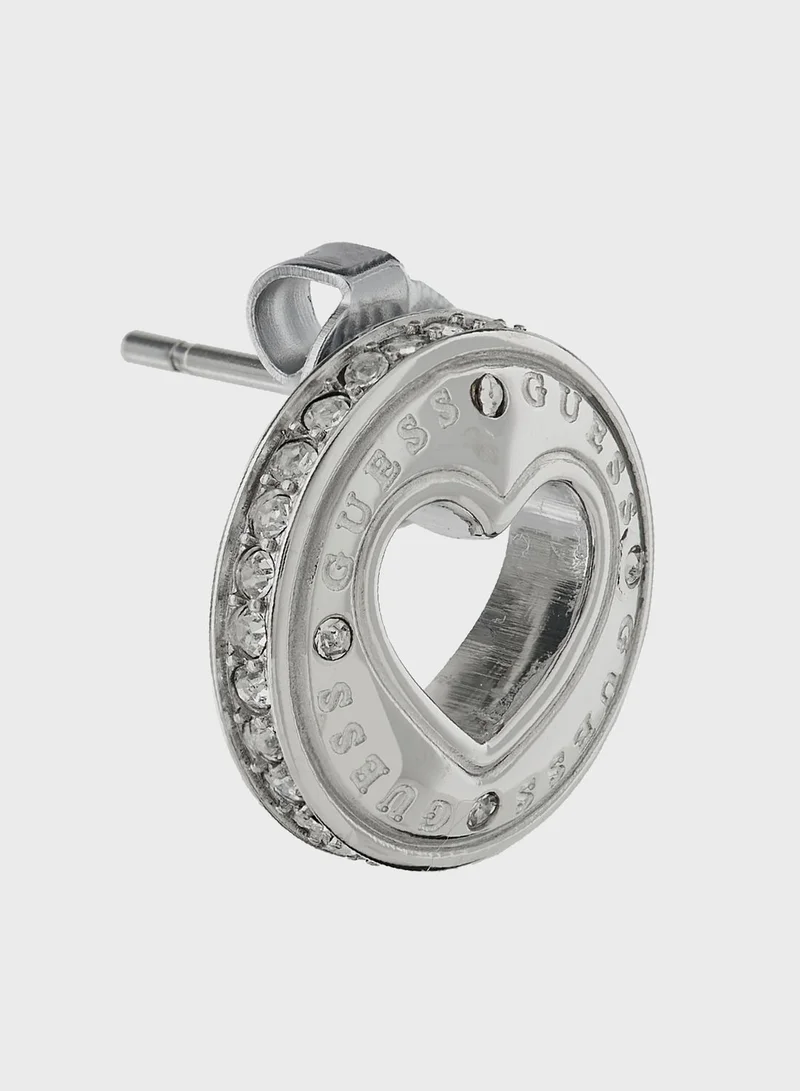 GUESS Rolling Heart Stud Earrings