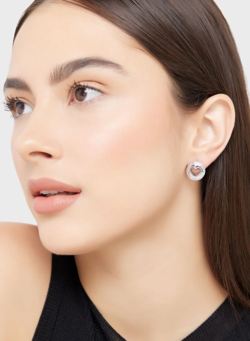 GUESS Rolling Heart Stud Earrings